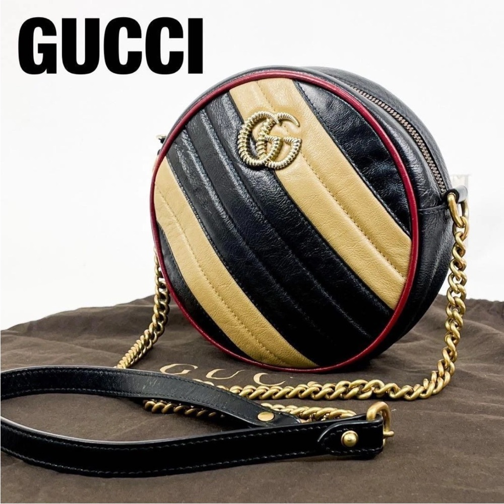 Gucci Black and Tan Leather Crossbody Bag